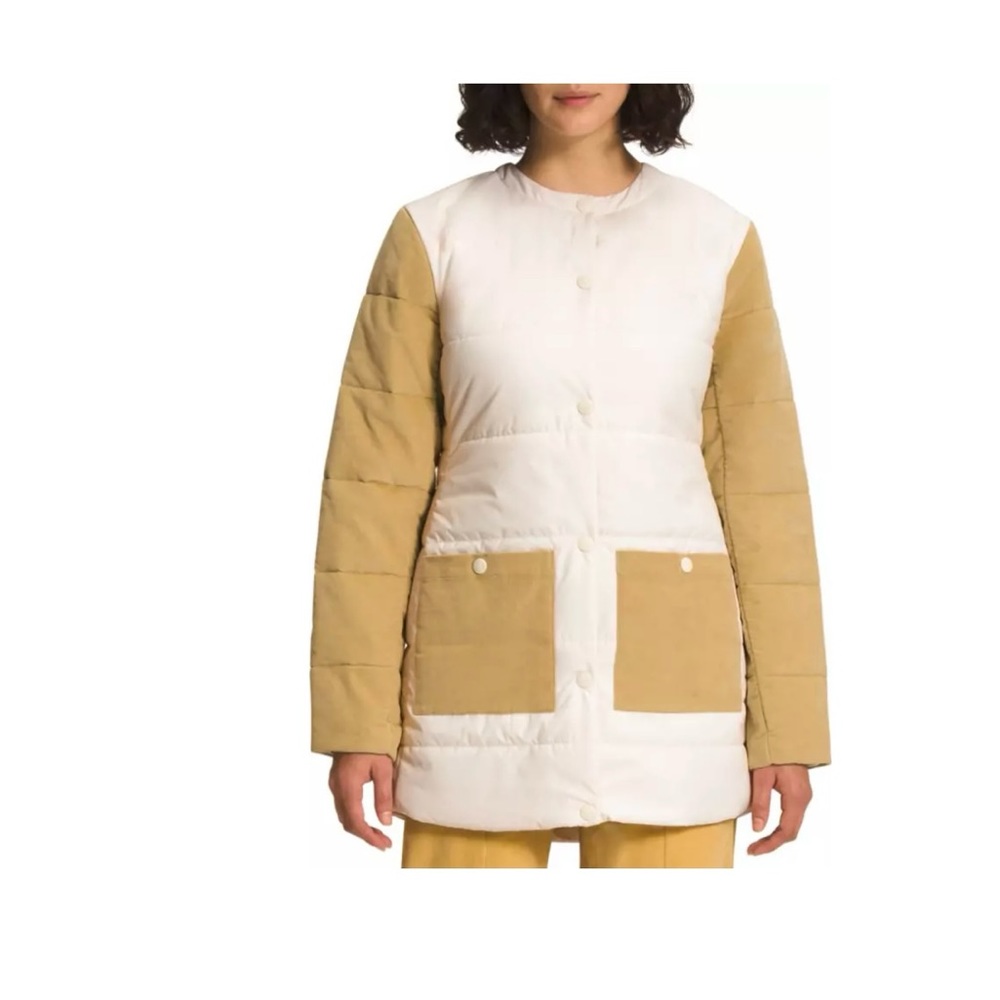 The North Face Harway Collarless White Camel Puffer Women’s Jacket Sz XS NWT